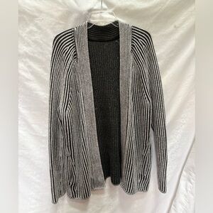 Lululemon Striped Black and Gray cashmere blend Cardigan size 8